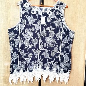 Lace Embrodiered tank top